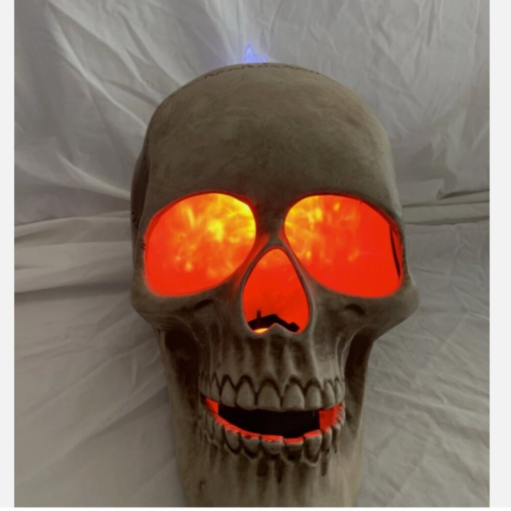 Haunted Living LED Light show Fire & Ice Skull Projector 10” Halloween